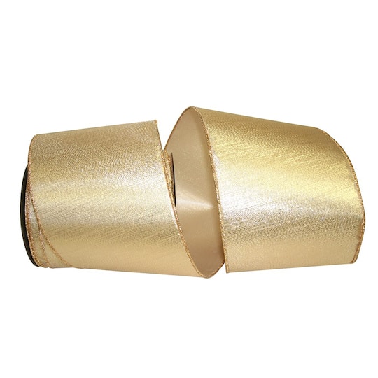 JAM Paper 25yd. Gold Lame Commercial Heavy Wired Ribbon